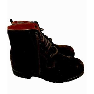 PENELOPE CHILVERS Rodriguez Velvet Boots Lace-Up Brown EU 37 US 6